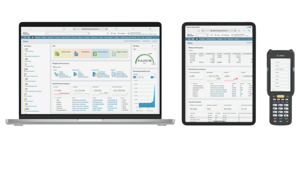 Hệ thống Oracle NetSuite ERP hỗ trợ đa nền tảng từ Desktop đến Mobile cho doanh nghiệp.