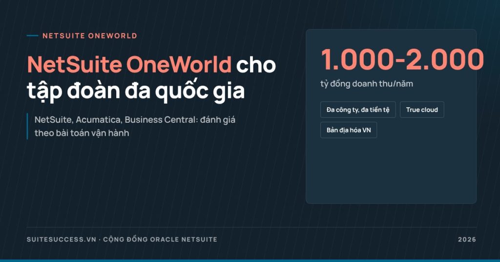 NetSuite OneWorld cho doanh nghiệp 1.000-2.000 tỷ có công ty con ở nhiều nước