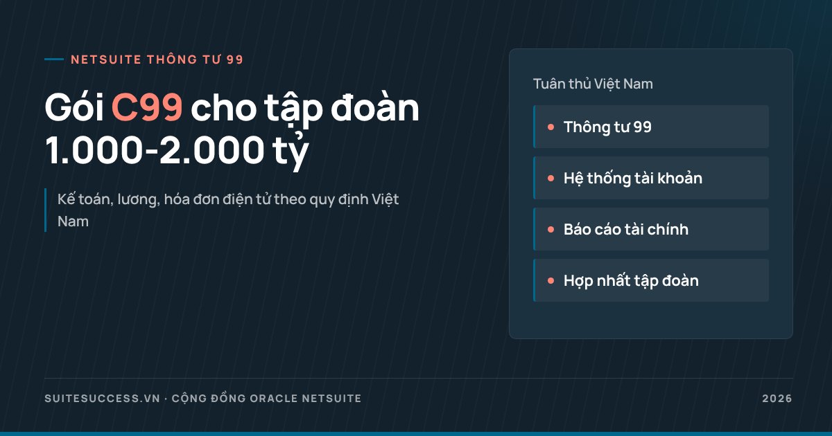 NetSuite Thông tư 99 cho tập đoàn 1.000-2.000 tỷ: gói C99 của S4 làm được gì?