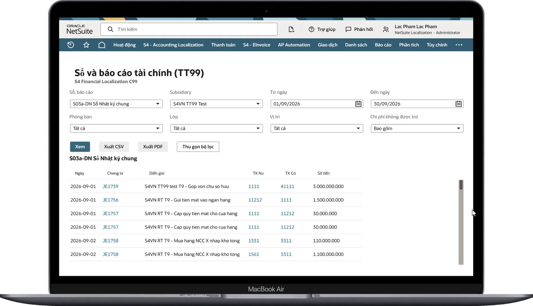 S03a-DN trên NetSuite